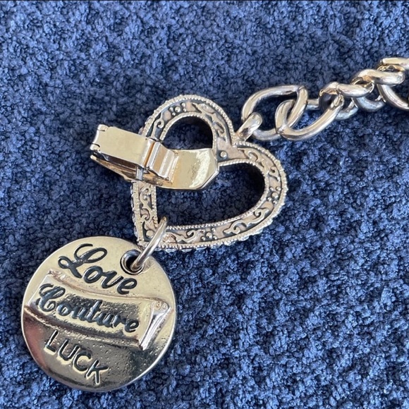 VTG Y2K Juicy Couture Love Luck, Horsehoe Charms Clasp Gold Tone Tennis Bracelet - Picture 8 of 10